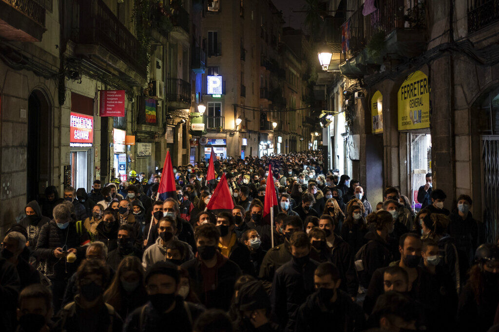APTOPIX Spain Rapper Protests